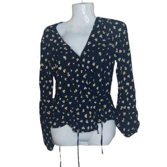 H&M Long Sleeve Blouse Work Summer Puff Sleeve Top  Size 2‎ - Picture 1 of 13